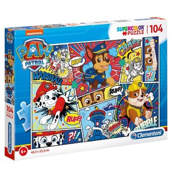 Clementoni SuperColor Puzzel Paw Patrol Strip 104 Stukjes