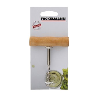 Fackelmann Basic Kurkentrekker 10.5 cm Hout/Chroom