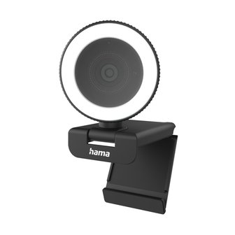 Hama C-800 QHD Pro Webcam + Ringlamp Zwart
