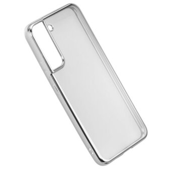 Hama Cover Clear&amp;Chrome Voor Samsung Galaxy S22 (5G) Zilver