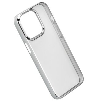 Hama Cover Clear&amp;Chrome Voor Apple IPhone 13 Pro Zilver
