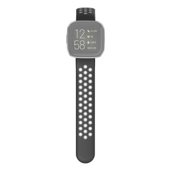 Hama Sportpolsband Voor Fitbit Versa 2/Versa (Lite) Ademend Horlogebandje Zw.
