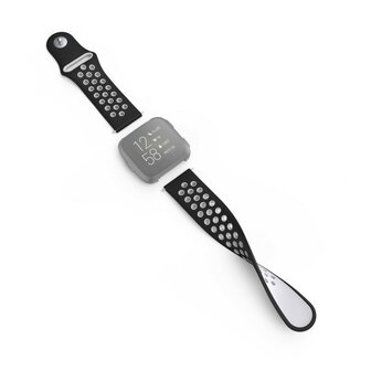 Hama Sportpolsband Voor Fitbit Versa 2/Versa (Lite) Ademend Horlogebandje Zw.