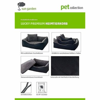 Sun Garden Luxe Hondenmand Lucky + Kussen 100x90x30 cm Antraciet/Grijs