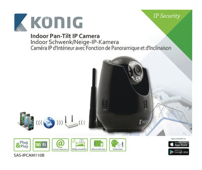 K&ouml;nig SAS-IPCAM110B Indoor Pan-tilt Ip-camera voor Bewaking Op Afstand Zwart