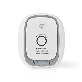 Nedis ZBDG11CWT Smartlife Gasdetector Zigbee 3.0 Netvoeding Levenscyclus Sensor: 5 Jaar En 50194-1:2009 Android&trade; / Ios Met Testknop 75 Db Wit
