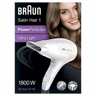 Braun BRHD180E Satin Hair 1 PowerPerfection F&ouml;hn 1800W Wit