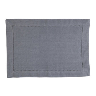 Linen&amp;More Placemats 35x50 cm 4 Stuks Indi Grey