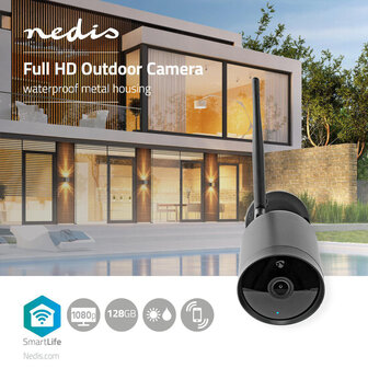 Nedis WIFICO40CBK Smartlife Camera Voor Buiten Wi-fi Full Hd 1080p Ip65 Cloud / Microsd 12 V Dc Nachtzicht Android&trade; &amp; Ios Zwart