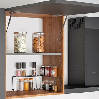 Metaltex Smart Kitchen Stapelrek voor Kruidenpotjes 29x7x14 cm Zwart 2 Stuks