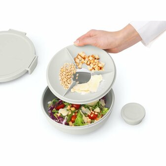Brabantia Make &amp; Take Salade Lunchkom 1.3L Lichtgrijs
