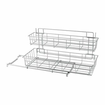 Metaltex Uitschuifbaar Opbergrek 20x58x28 cm Zilver