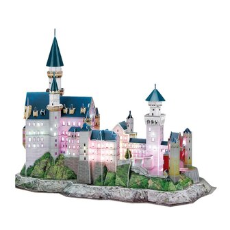 Cubic Fun 3D Puzzel Neuschwanstein Castle + LED Verlichting 128 Stukjes