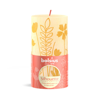 Bolsius Stompkaars Silhouette Botergeel Met Print 13x6,8 cm