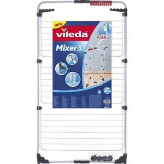 Vileda Mixer 3 Droogrek 30 m Drooglijn Wit/Zwart/Rood