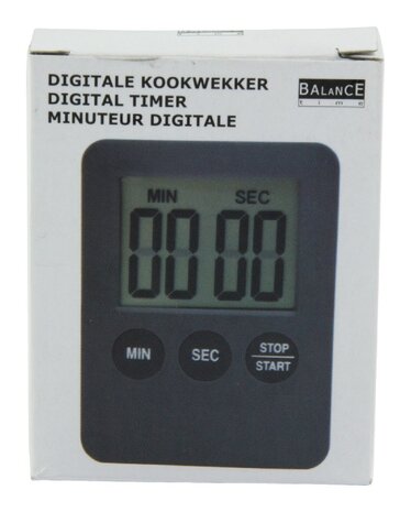Balance HE-Clock-70 Digitale Kookwekker Grijs/Zwart