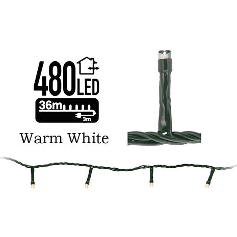 LED-verlichting 480 LED's 36 meter warm wit