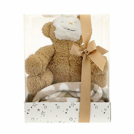 Toi-Toys Pluchen Aap + Knuffeldeken in Geschenkdoos