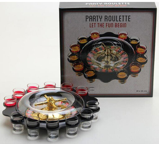 Party Roulette met 12 shotglaasjes