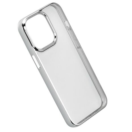 Hama Cover Clear&Chrome Voor Apple IPhone 13 Pro Zilver