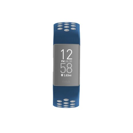 Hama Sportpolsband Voor Fitbit Charge 3/4 Ademend Horlogebandje Blauw/grijs