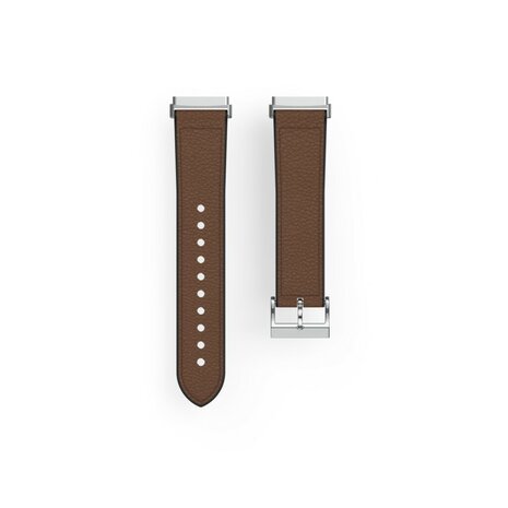 Hama Polsband Voor Fitbit Versa 3/Sense Horlogebandje Van Leer En Silic. Bruin