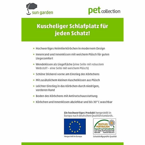 Sun Garden Luxe Hondenmand Lucky + Kussen 59x67x20 cm Bruin/Beige