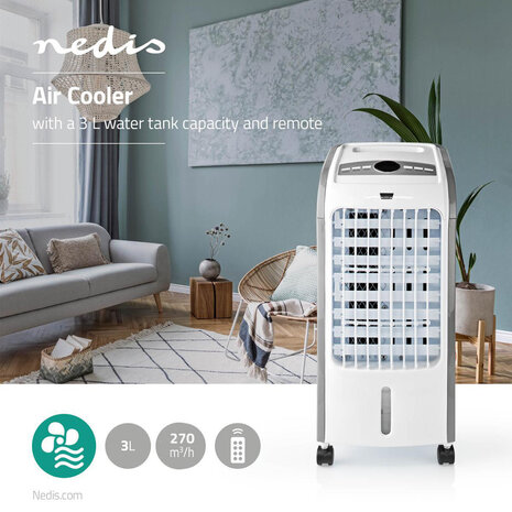Nedis COOL115CWT Air Cooler 3 L 270 M³/h Timer Remote Control