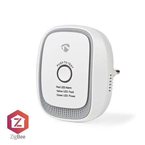 Nedis ZBDG11CWT Smartlife Gasdetector Zigbee 3.0 Netvoeding Levenscyclus Sensor: 5 Jaar En 50194-1:2009 Android™ / Ios Met Testknop 75 Db Wit