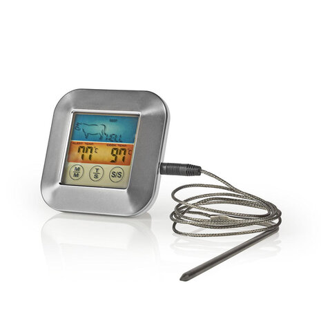 Nedis KATH106SI Vleesthermometer 0 - 250 °c Kleurendisplay Timer