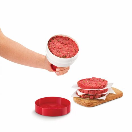 Metaltex Kitchen Helpers Hamburgerpers 11 cm Rood/Wit