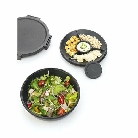 Brabantia Make & Take Salade Lunchkom 1.3L Donkergrijs