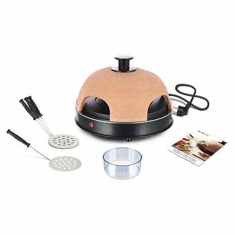 Emerio PO-115985 4-Persoons Pizzarette Terracotta/Zwart