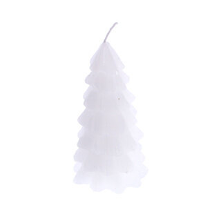 Kerstboom Kaars Wit 6,5x12,5 cm