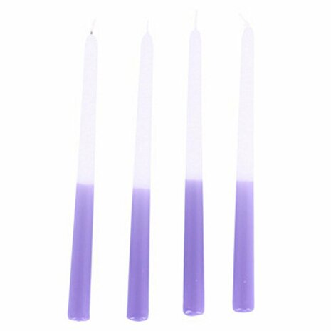 Dip Dye Kaars Wax Lila 30,5x2,2 cm 4 Stuks