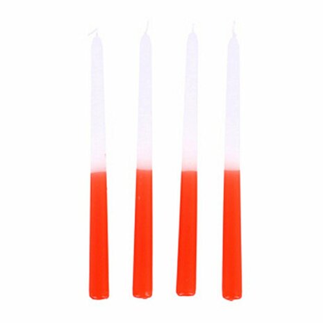 Dip Dye Kaars Wax Oranje 30,5x2,2 cm 4 Stuks
