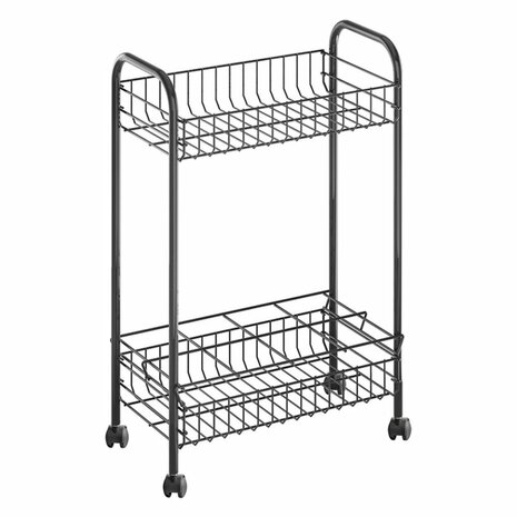 Metaltex Belino Lava Trolly + Flessenhouder 23x41x63 Zwart