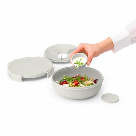 Brabantia Make & Take Salade Lunchkom 1.3L Lichtgrijs