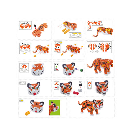 Toi-toys 3D Puzzel Tijger Junior 31,5 Cm Foam Oranje 121-Delig
