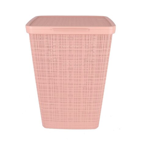 Curver Wasmand Met Deksel Jute-Look 58L Roze